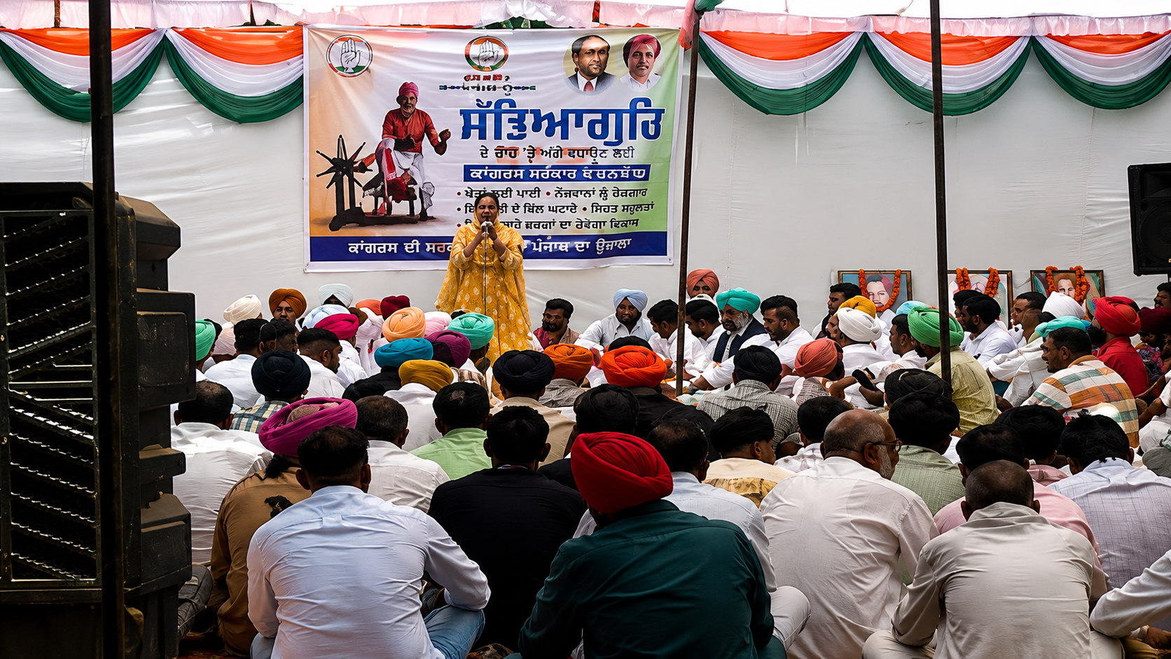 Addressing the crowd at the satyagrah rally in Punjab